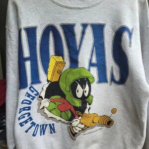 Vintage Crewneck Grey Looney Tunes 1993 Georgetown Hoyas